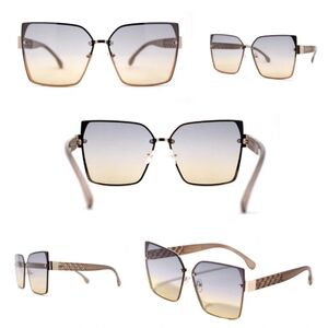 152.) Gold Beige Sunglasses